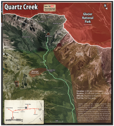 Quasrtz Creek Map Displaying Park Boundries